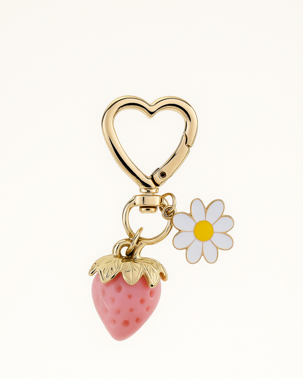 Aardbei sleutelhanger fruitig rood accessoire voor tas en sleutels