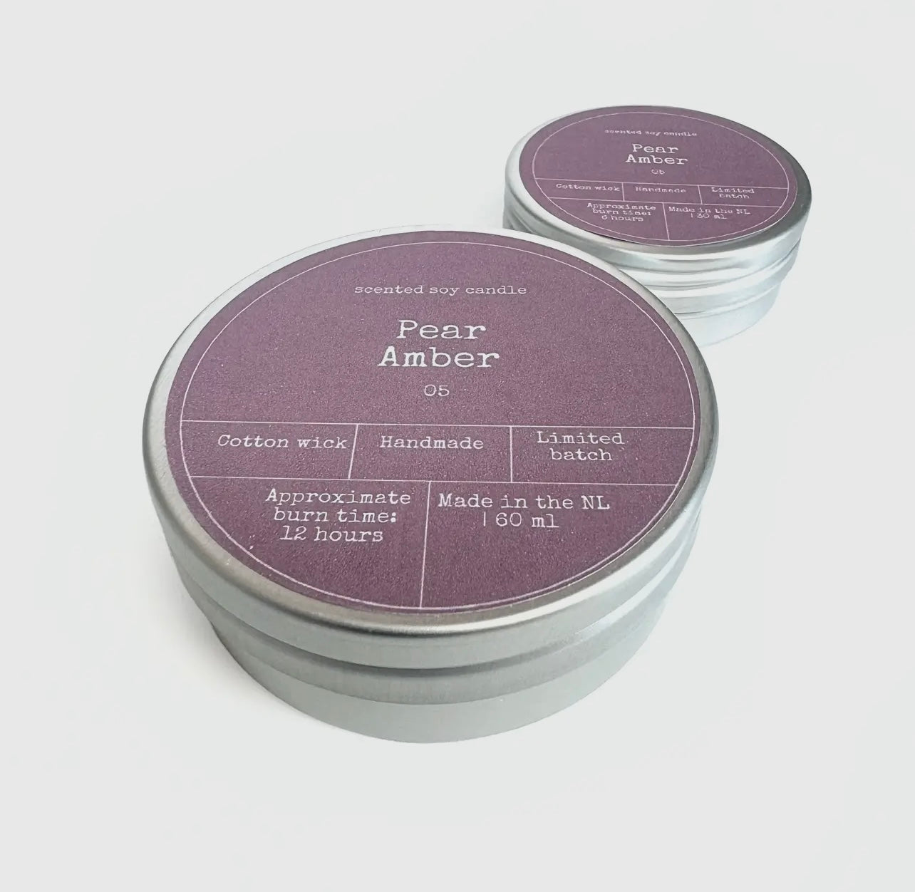 Geurkaars van Bonbabef – amber en peer aroma