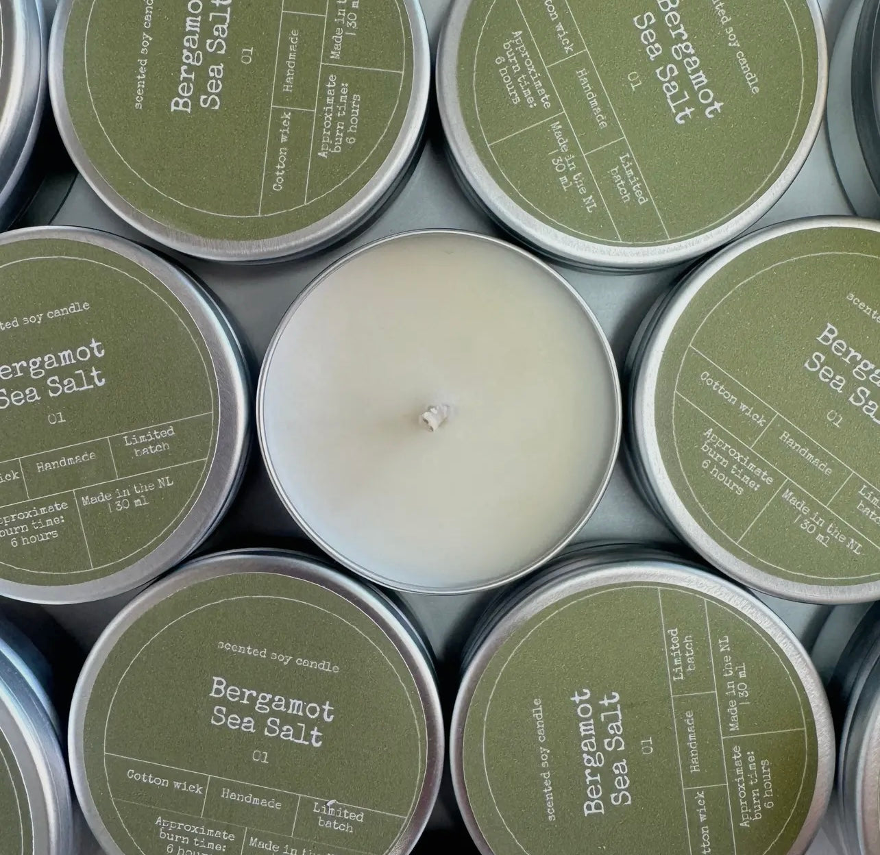 Geurkaars Bergamot & Zeezout – luxe frisse geurkaars in stijlvolle verpakking