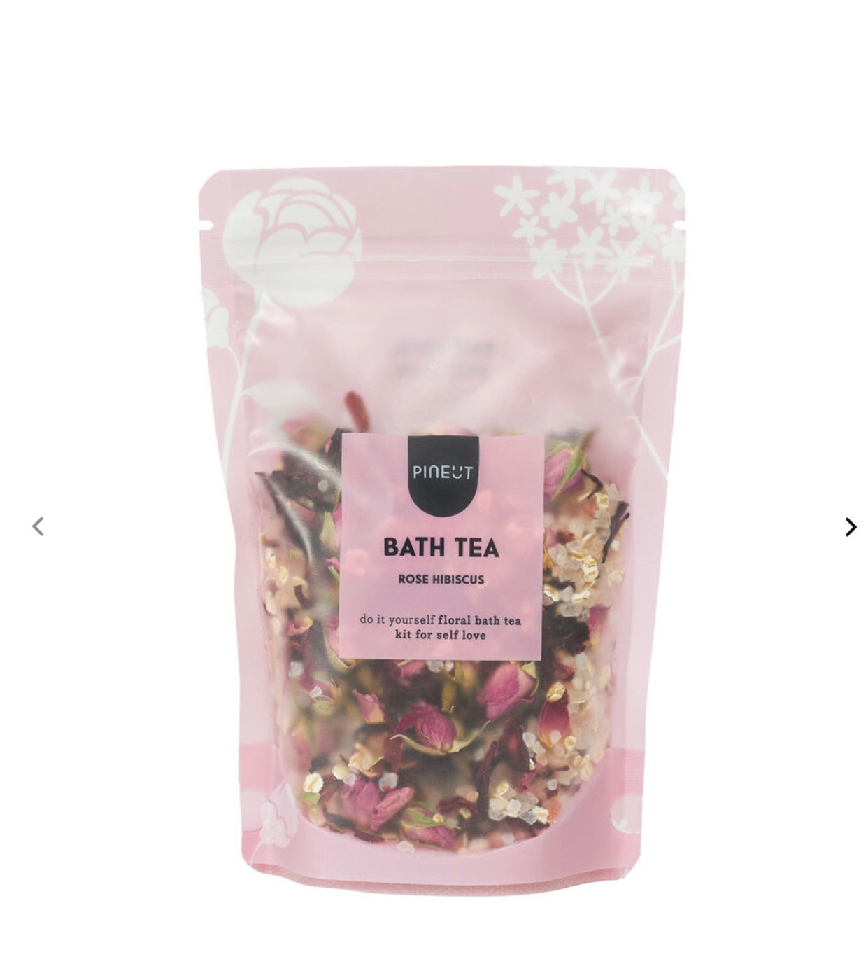 Pineut Bath Tea – Rose Hibiscus in pouchbag, ontspannend en verzorgend voor huid en geest