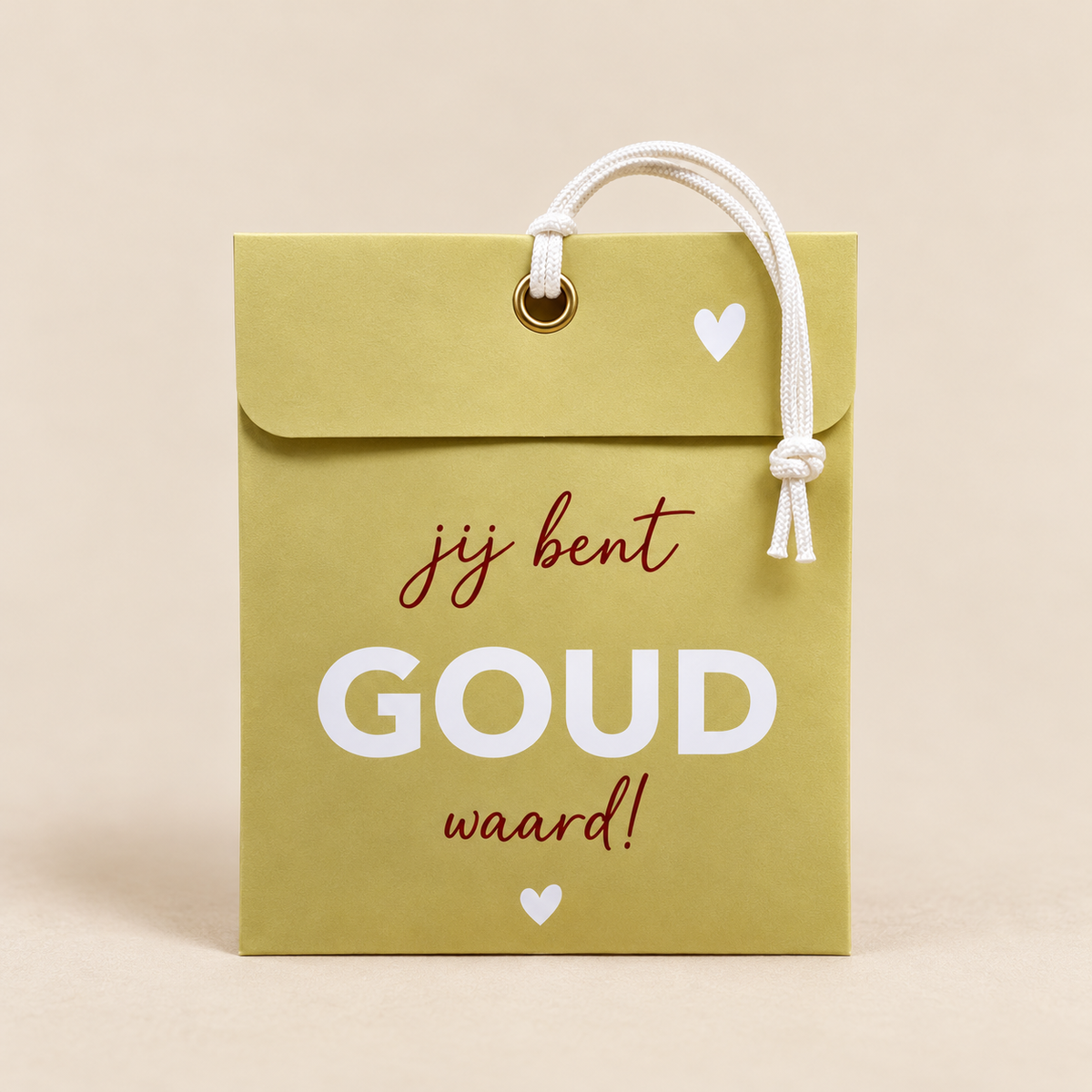 Wensgeurzakje Jij Bent Goud Waard – Goudkleurig Cadeauzakje