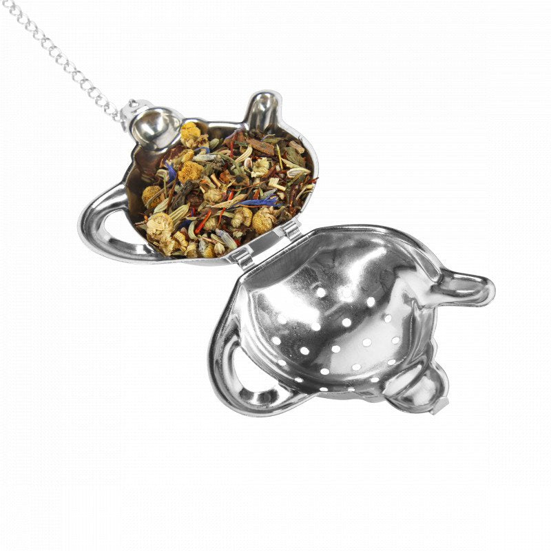 Thee-ei in theepotvorm van roestvrij staal – infuser voor losse thee