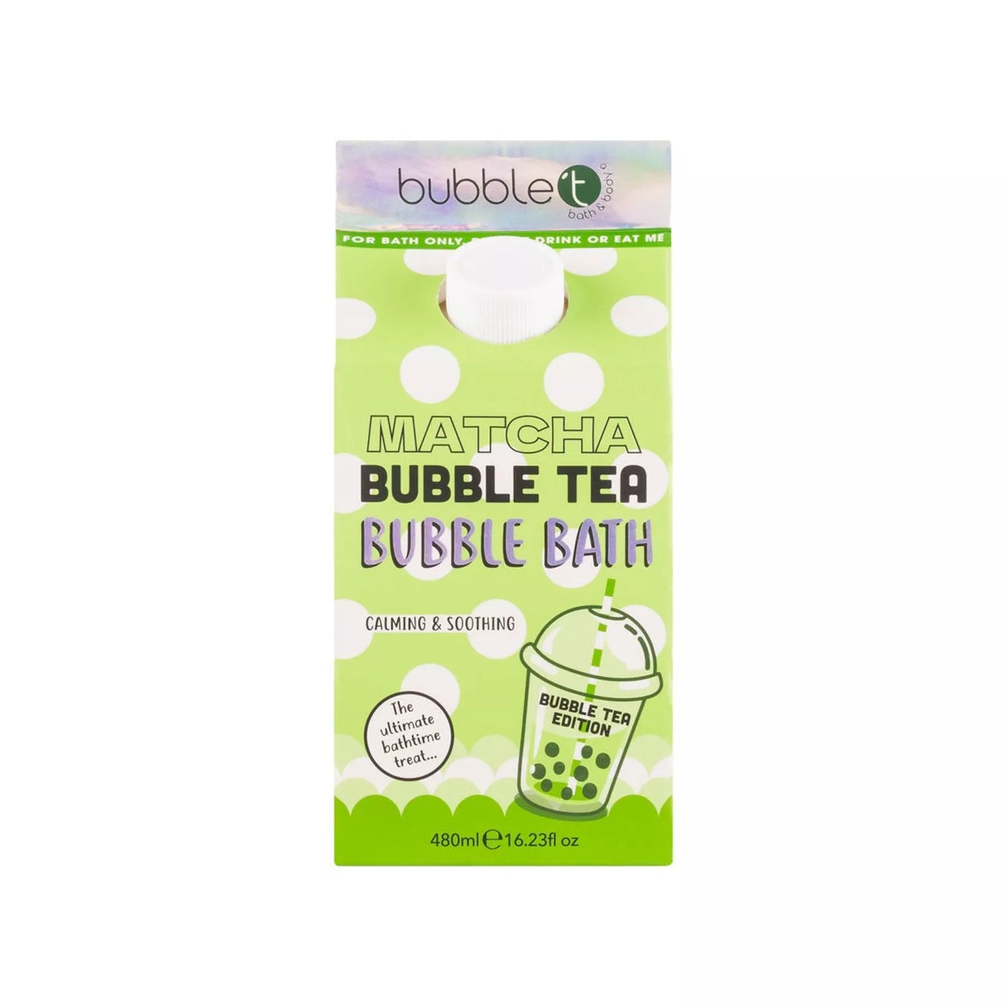 Bubble Tea Matcha Bubble Bath – badschuim met matcha geur en bubble tea design
