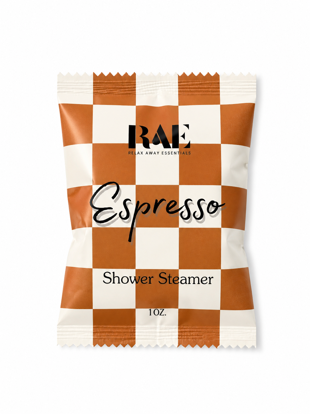 Espresso Shower Steamer in bruin en crème verpakking voor koffieliefhebbers