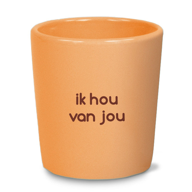 Espresso kopje met de tekst Ik hou van jou - liefdevol cadeau voor hem of haar