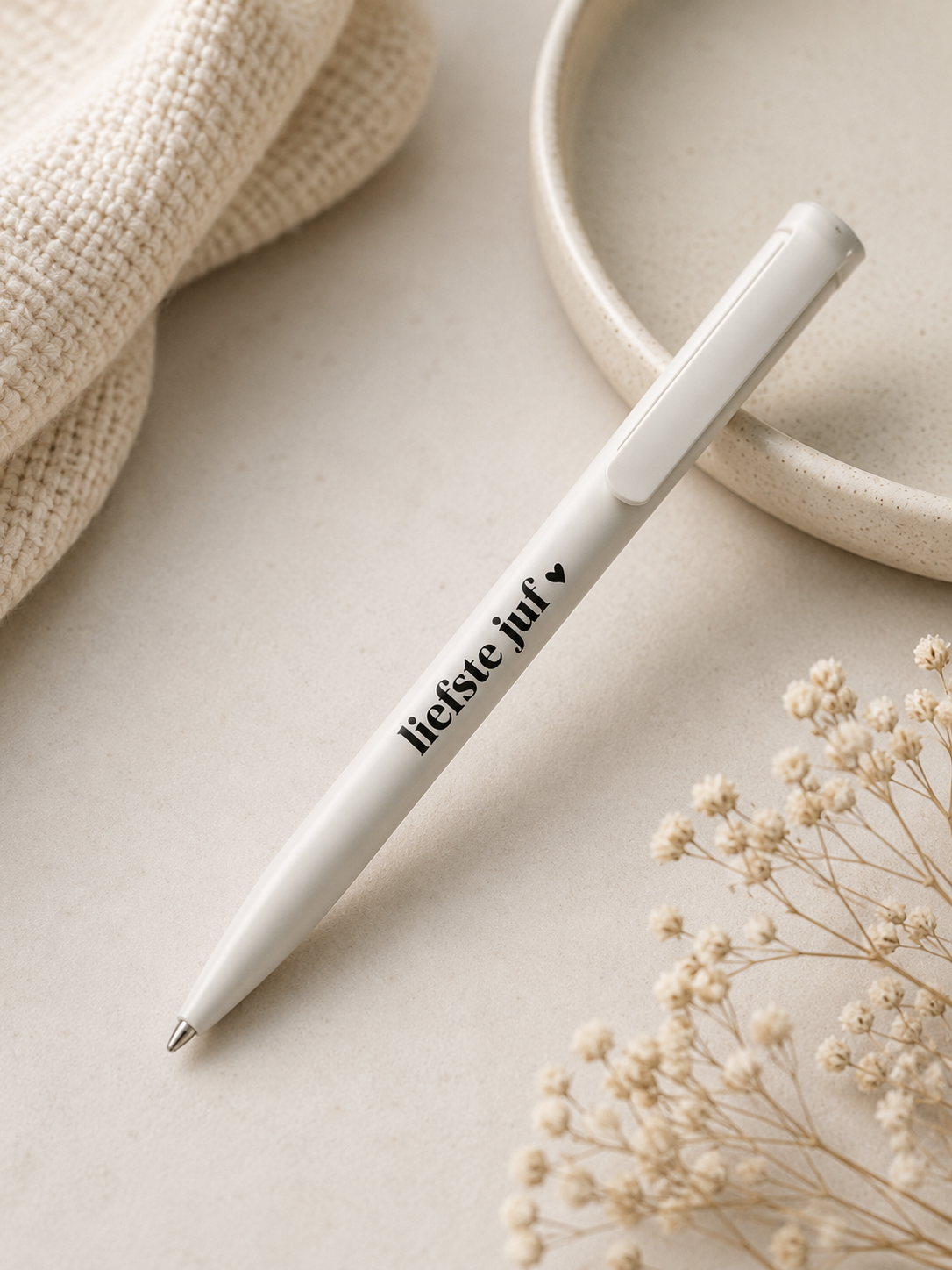 Pen met tekst Liefste juf als cadeau voor juf
