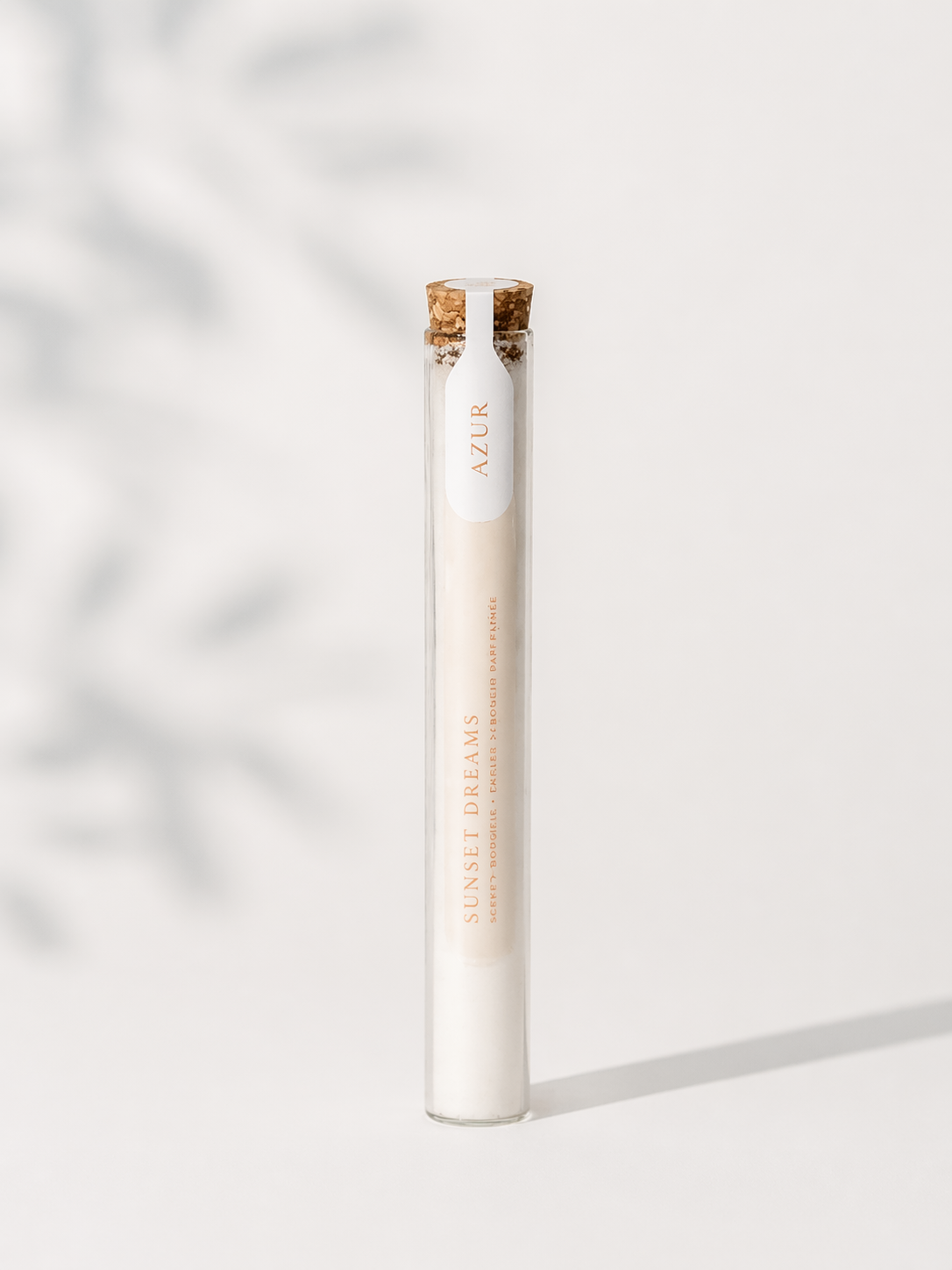 Luxe badzout Sunset Dreams in glazen buis met kurk – ontspannend cadeau voor wellness en selfcare