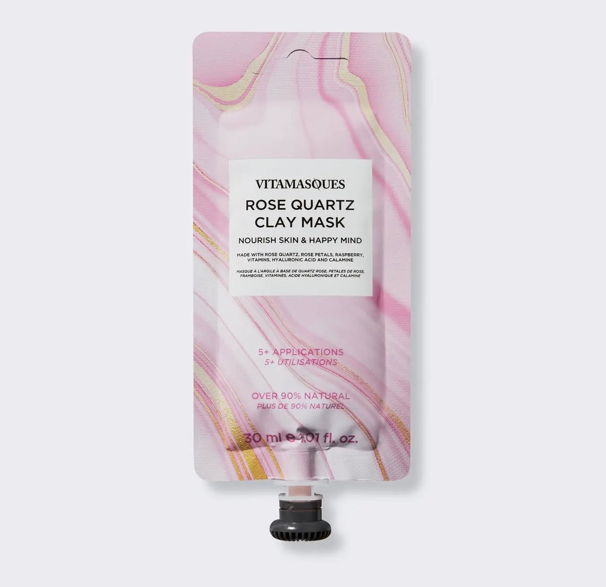 Vitamasques rose quartz clay mask 30 ml gezichtsmasker roze klei