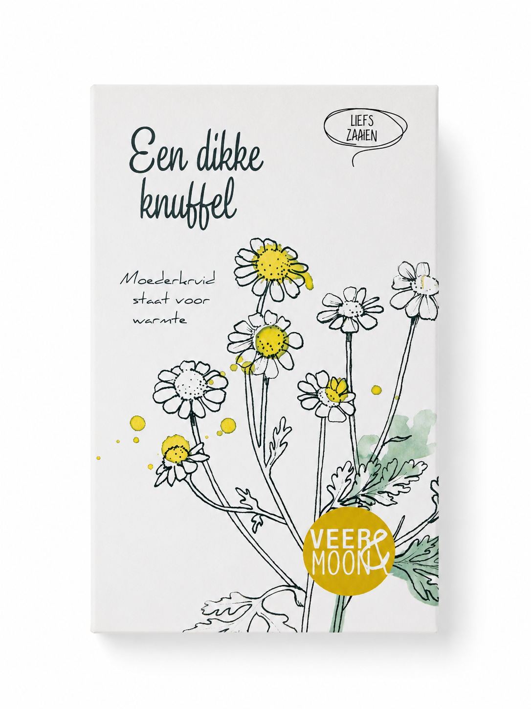 Lief zeepje Een dikke knuffel met bloemen en de tekst Moederkruid staat voor warmte