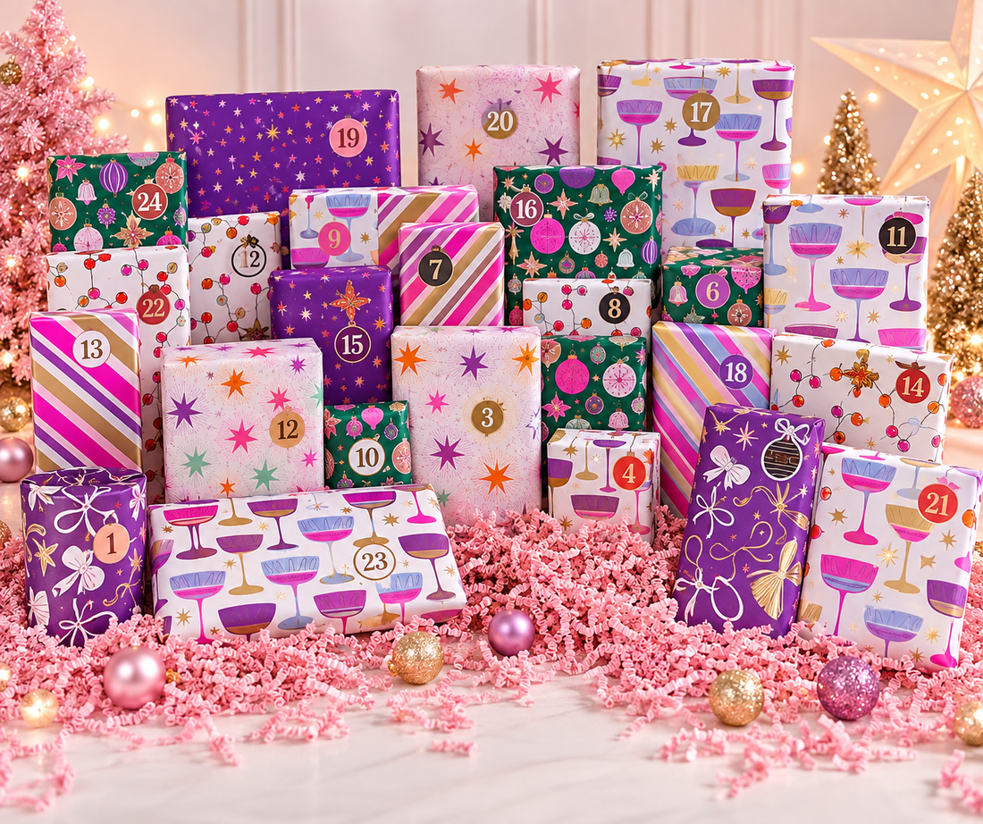 The Prezzent adventskalender 2026 met 24 feestelijk ingepakte cadeautjes