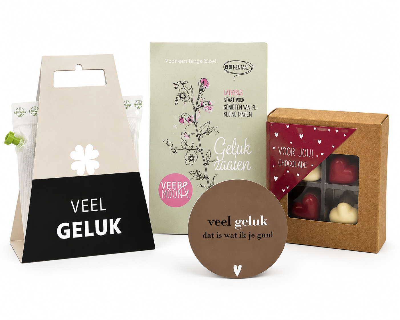 Veel geluk cadeau en luxe cadeaubox voor een nieuwe start van The Prezzent