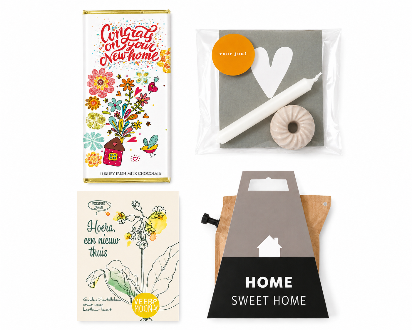     Nieuw huis cadeaubox met luxe cadeaus voor een housewarming