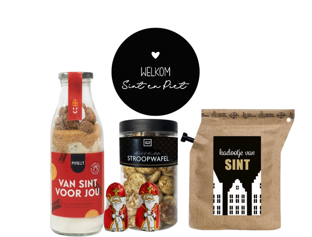 Sinterklaas cadeaubox zelf samenstellen met een persoonlijke selectie van feestelijke cadeautjes en lekkernijen 🎁✨