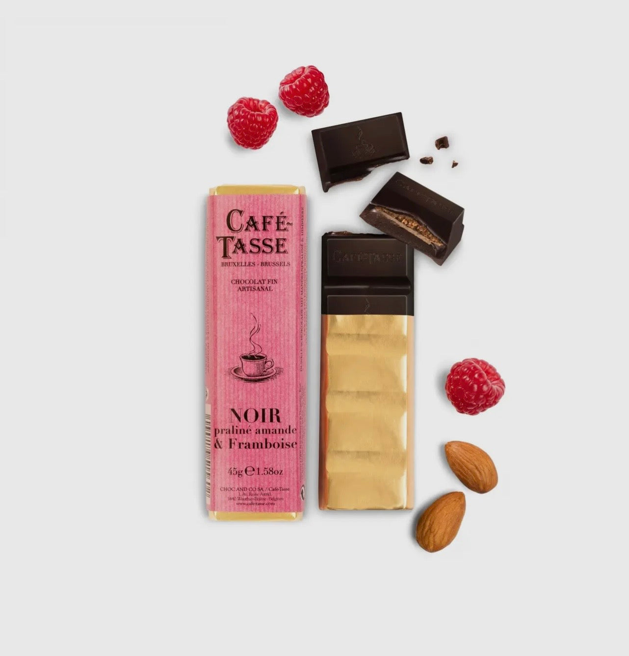 Luxe pure chocoladereep gevuld met amandelpraliné