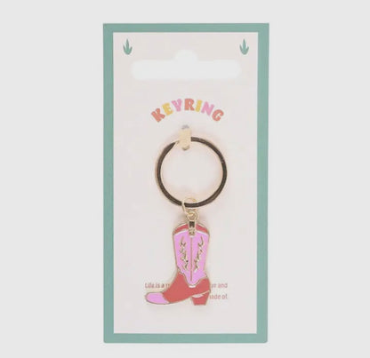 Cowboy boot sleutelhanger western stijl voor sleutelbos of tas