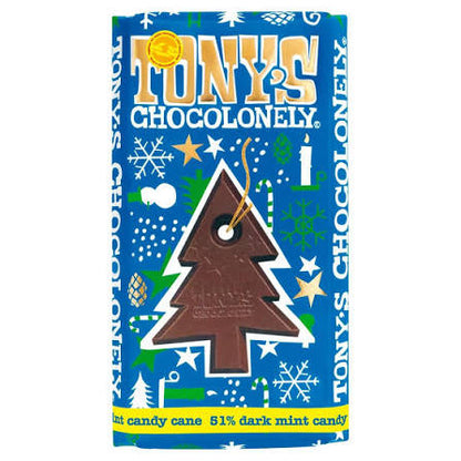 Minty Christmas Cadeaubox met Tony’s Chocolonely chocolade, Cozy Christmas thee, kerstboom-thee-ei en rode Gingerbread sokken
