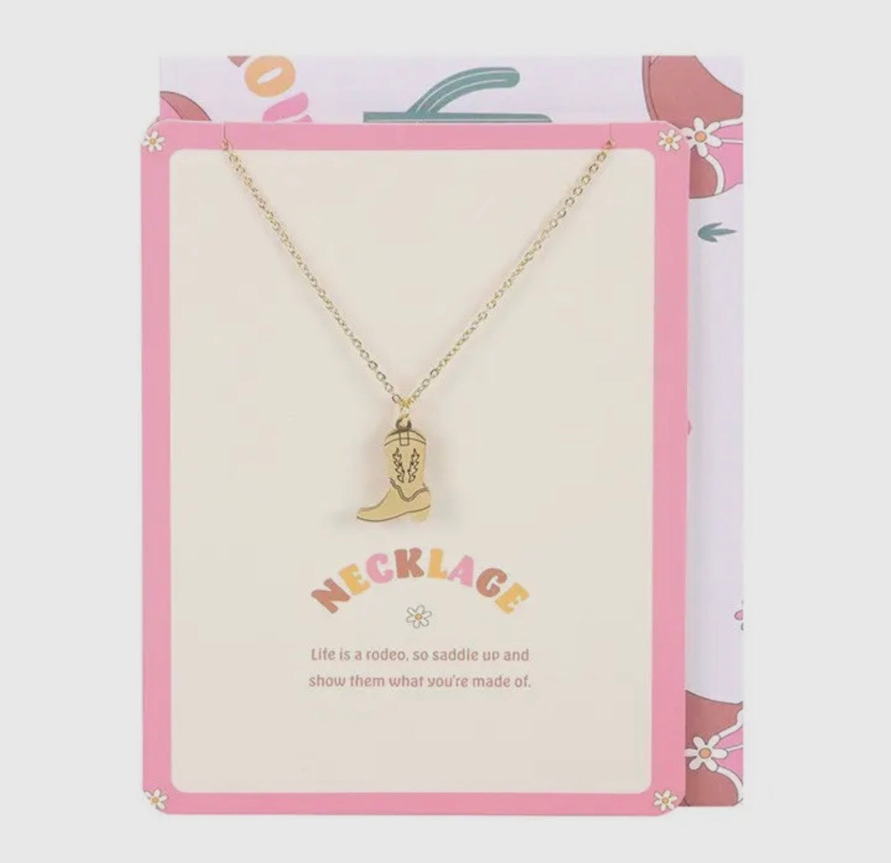 Cowboy boots ketting van RVS nikkelvrij sieraad als cadeau voor haar