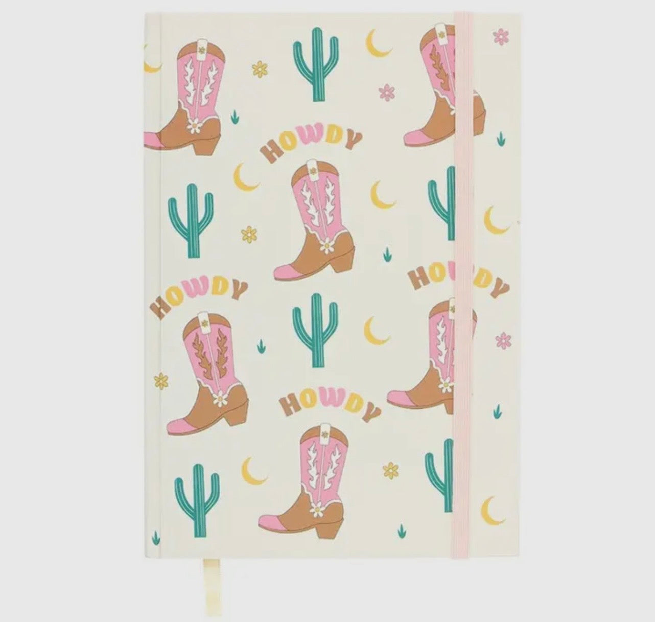 Trendy notitieboek met cowboy boots print inclusief stickers voor brievenbuscadeau
