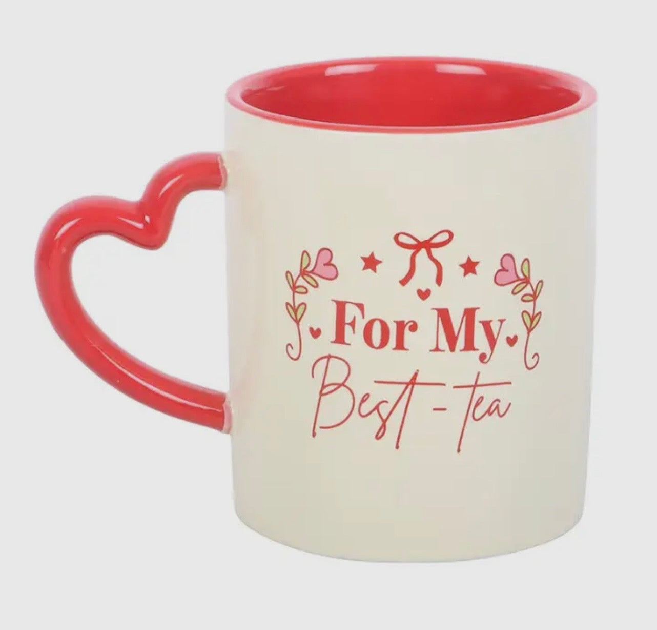 Mok For My Best Tea met hartvormig handvat – leuk cadeau voor thee liefhebber ☕💕