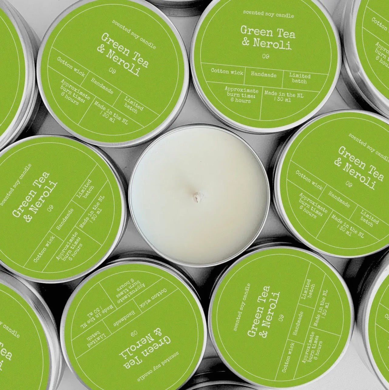 Geurkaars Green Tea & Neroli | Frisse geurkaars met 6 uur brandtijd
