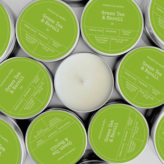 Geurkaars Green Tea & Neroli | Frisse geurkaars met 6 uur brandtijd