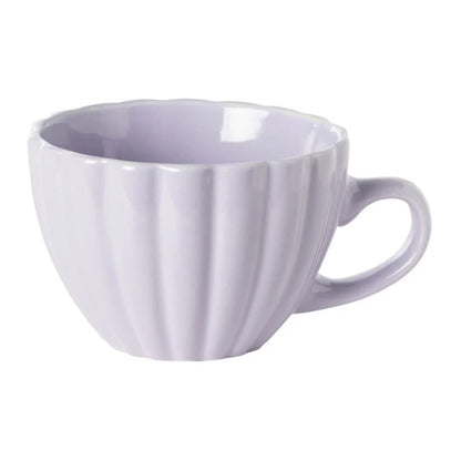 Lila Mok Geschulpt – elegante koffiemok met uniek design, perfect voor koffie, thee of als cadeau
