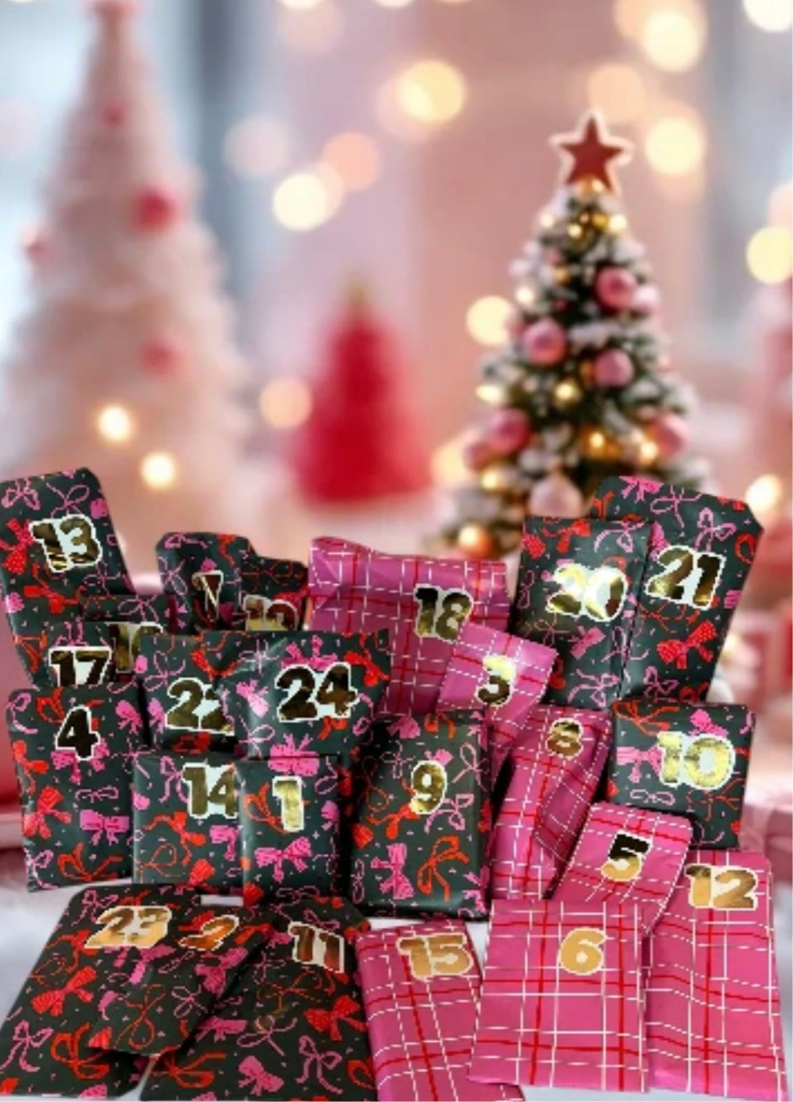 Luxe Kerst Adventskalender 2026 voor volwassenen met 24 feestelijk verpakte cadeautjes
