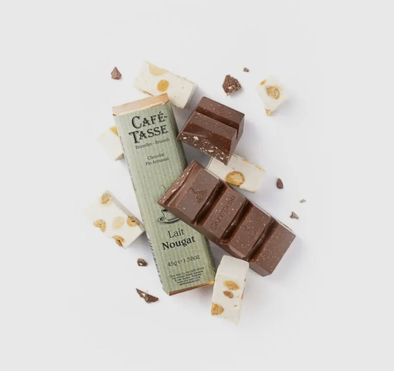 Melkchocolade 38% cacao met nougat snippers