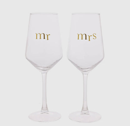 MR & MRS Weingläser Set – Luxus-Set für Hochzeit, Verlobung & Jubiläum