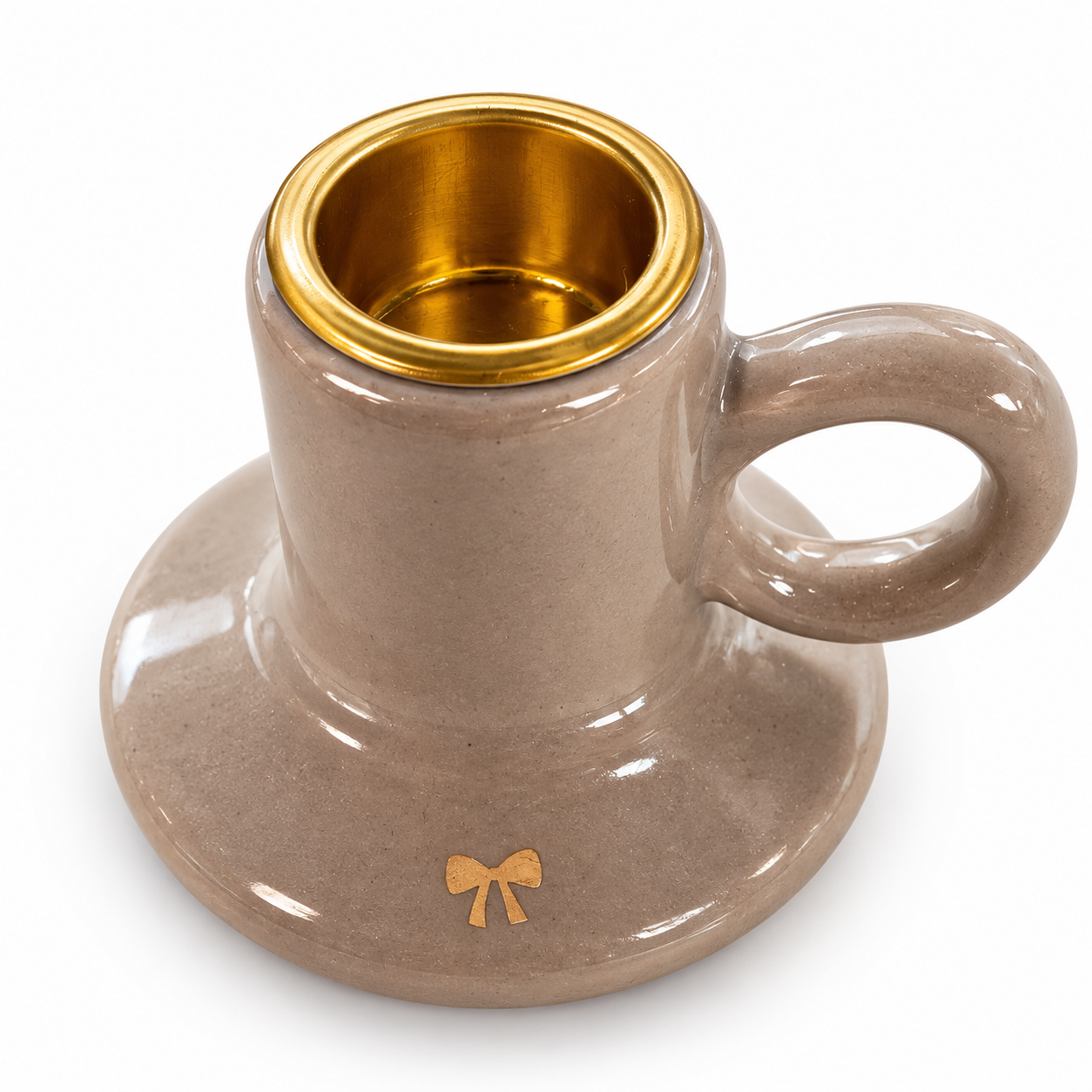 Keramische Kaarsenstandaard met Gouden Details