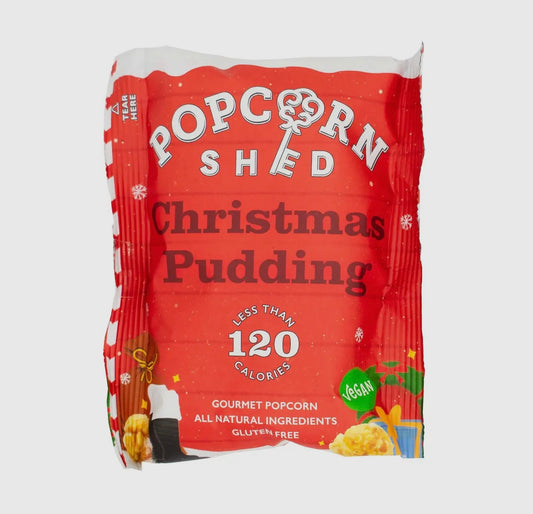 Popcorn shed Christmas pudding