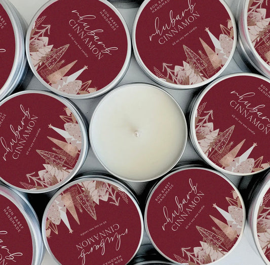 Kerst geurkaars kaneel en rabarber