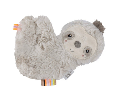 Baby knisper doekje in de vorm van een luiaard, zacht en ideaal als sensorisch speeltje voor newborns.
