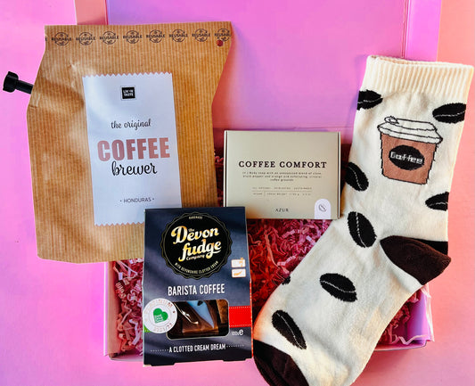 Koffie Momentje Box met koffie, fudge cadeau voor koffieliefhebbers
