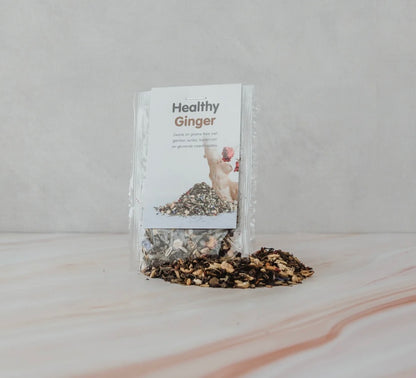 Losse gemberthee – Healthy Ginger Tea in zakje met stukjes gember
