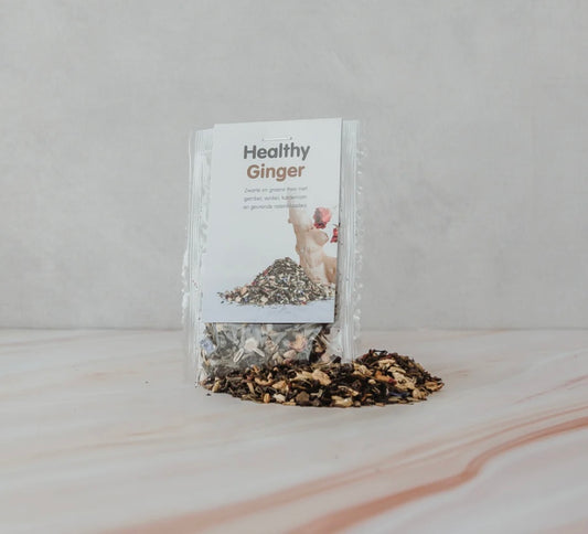 Losse gemberthee – Healthy Ginger Tea in zakje met stukjes gember
