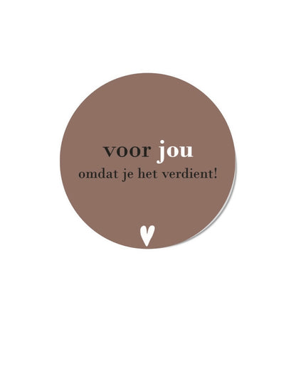 Forex tegel met de tekst “Voor jou, omdat je het verdient”, modern en ideaal als waarderingscadeau.
