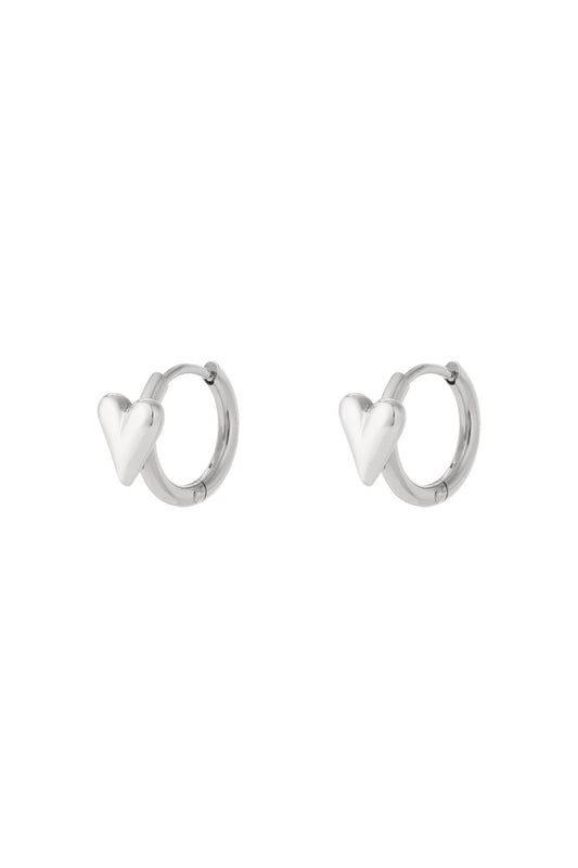 Creolen mini hartjes oorbellen zilver