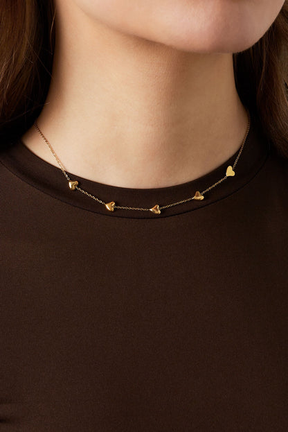 Hartjes ketting gold
