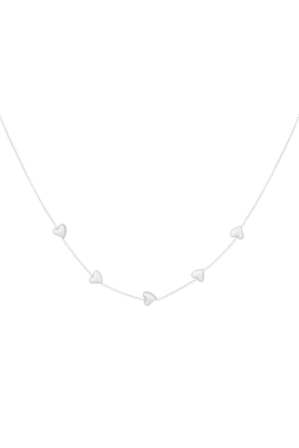 Zilveren hartjes ketting