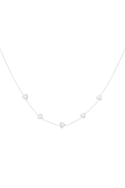 Zilveren hartjes ketting