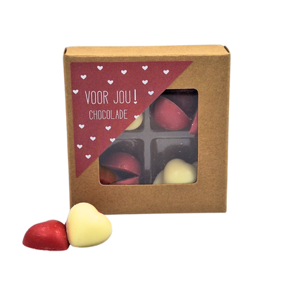 Voor Jou Hartjes Chocolade – chocolade in hartjesvorm als cadeau
