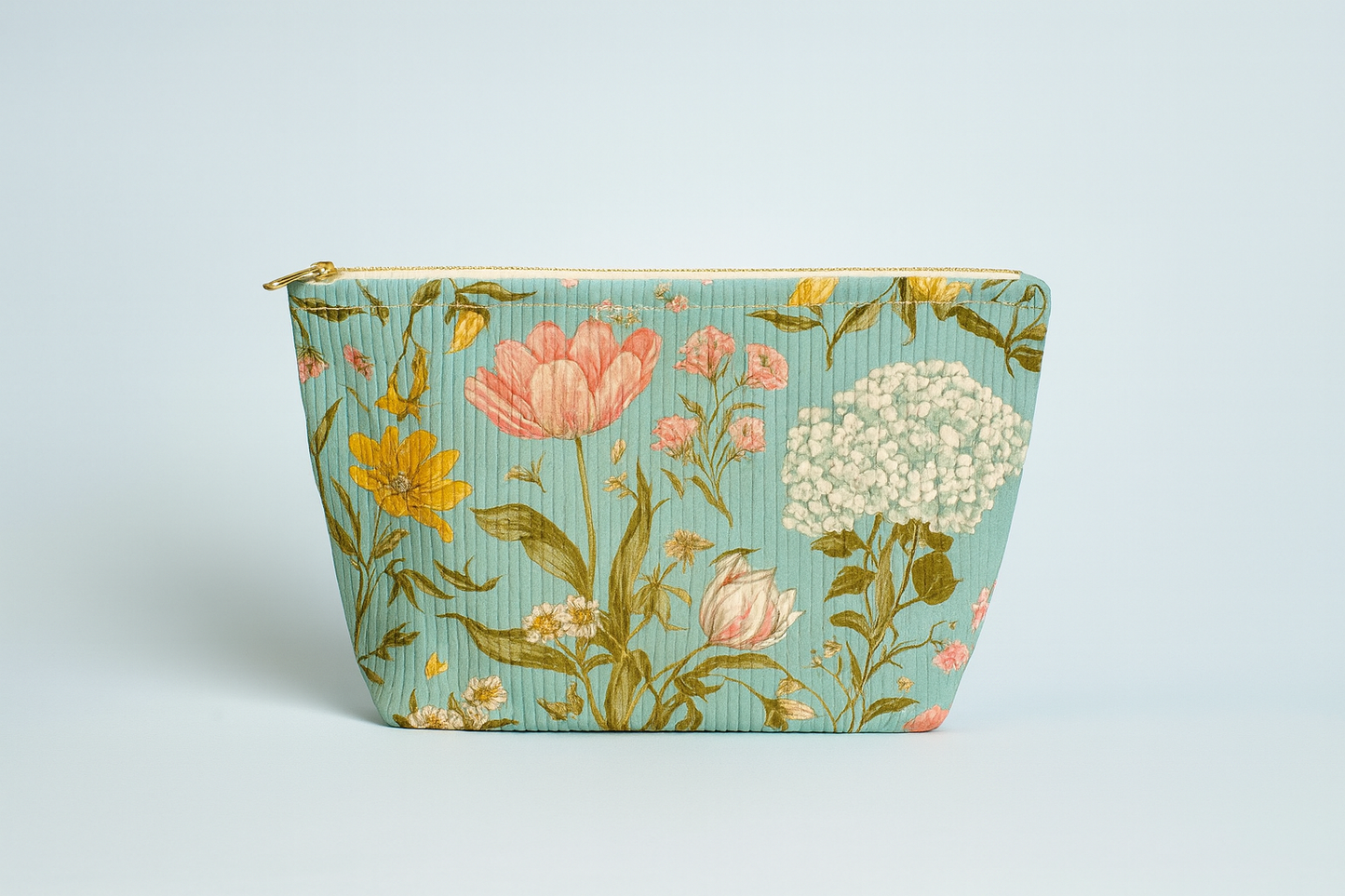 Vrolijke bloemen make-up tas kleurrijk design