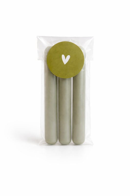 Set van 3 groene mini kaarsjes als sfeervolle decoratie