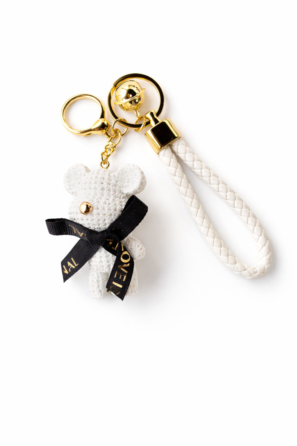 Witte beer sleutelhanger als lief accessoire voor sleutelbos of tas
