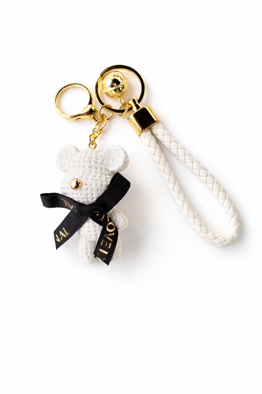 Witte beer sleutelhanger als lief accessoire voor sleutelbos of tas
