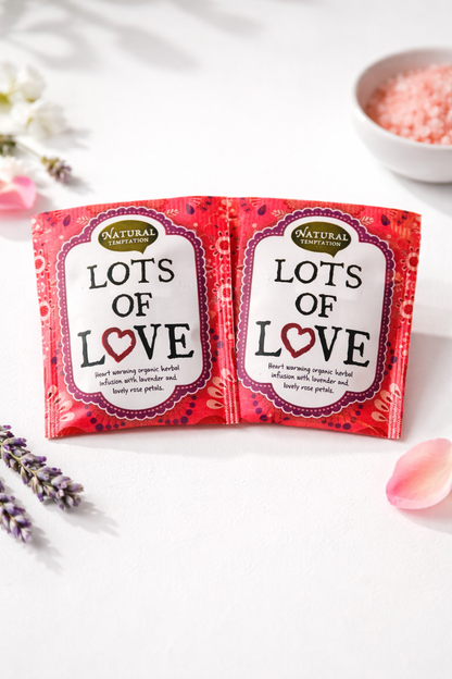 Lots of Love thee – 2 theezakjes met liefdevolle verpakking, perfecte toevoeging aan cadeauboxen
