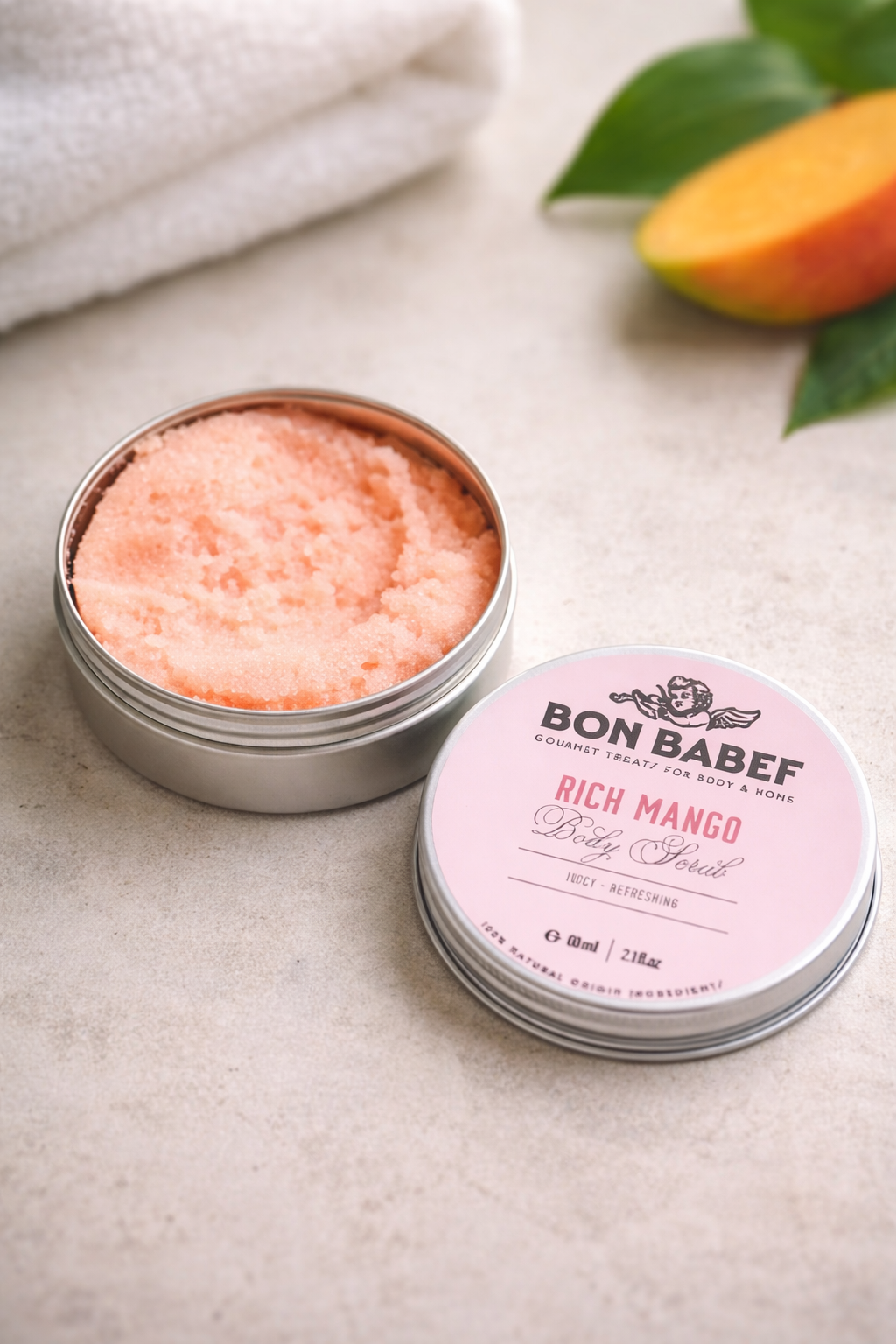 Mango body scrub zout 60ml verzorgende bodyscrub cadeau
