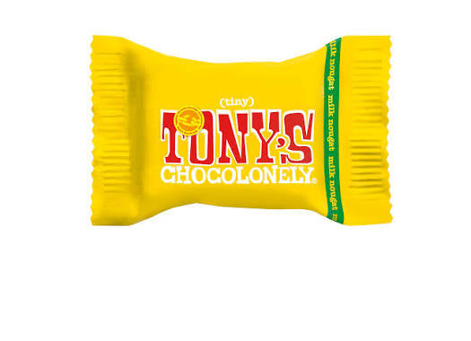 Tony’s Chocolonely tiny melk nougat mini chocoladereep
