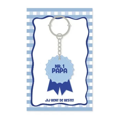 sleutelhanger nr 1 papa cadeau vaderdag blauw